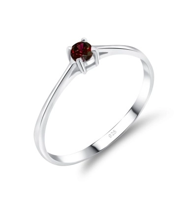 3mm Garnet CZ Silver Ring CSR-150-3